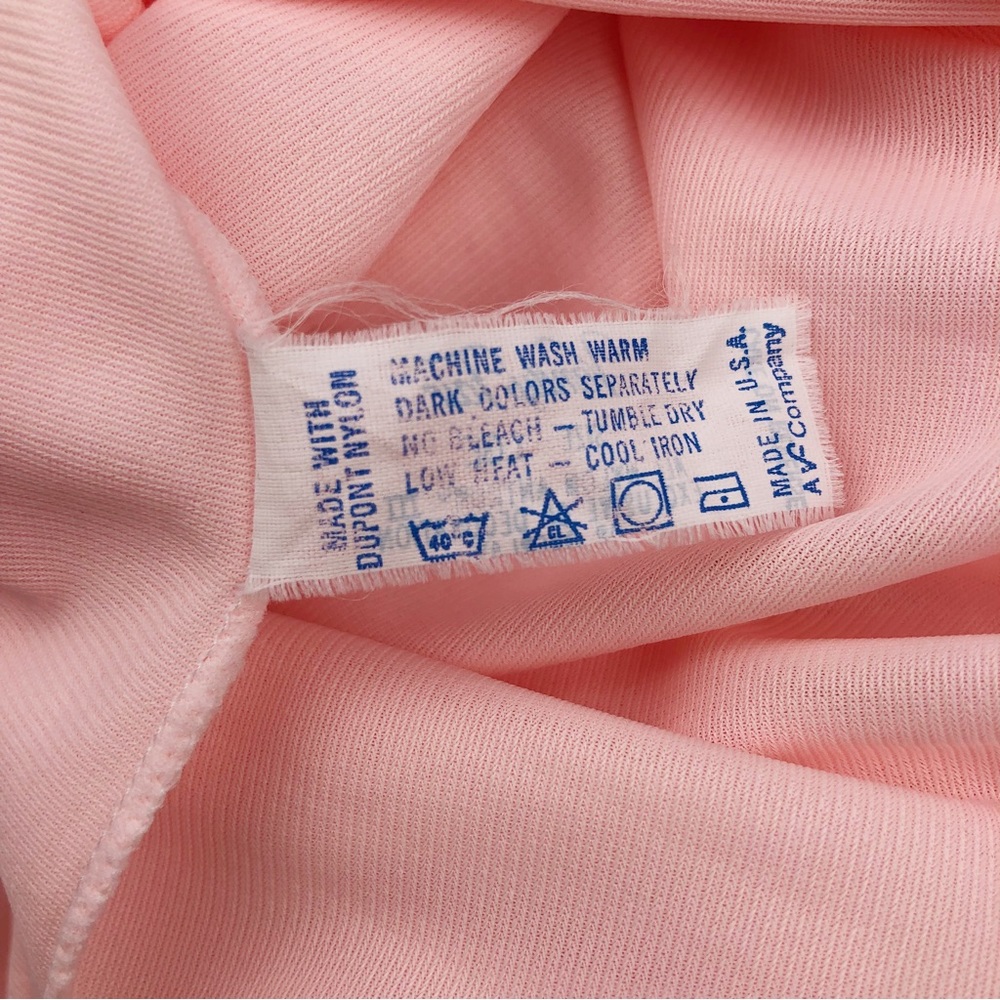 Vintage Vanity Fair Pink Nylon Button Front Robe Nightgown Large - Picture 10 of 11